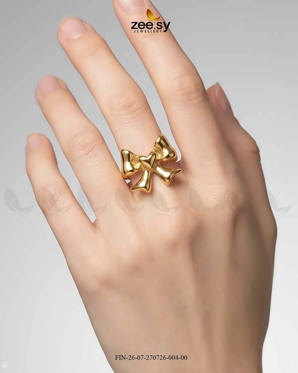 Elegance Curved Bowknot Cocktail Ring