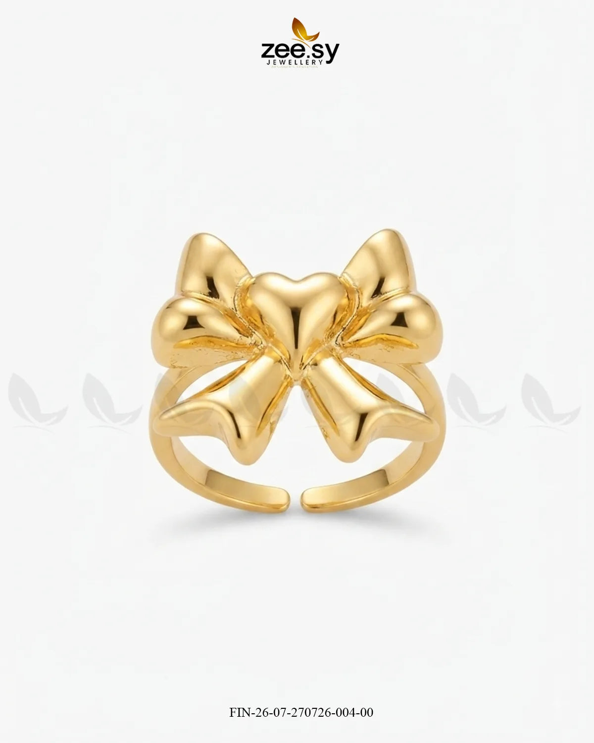 Elegance Curved Bowknot Cocktail Ring