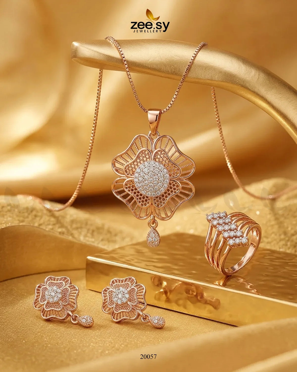 Royal Floral Pendant Set