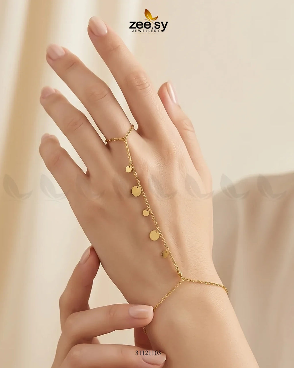 Floating Droplet Hand Bracelet