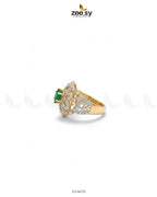 Floral Center Stone Cluster Ring