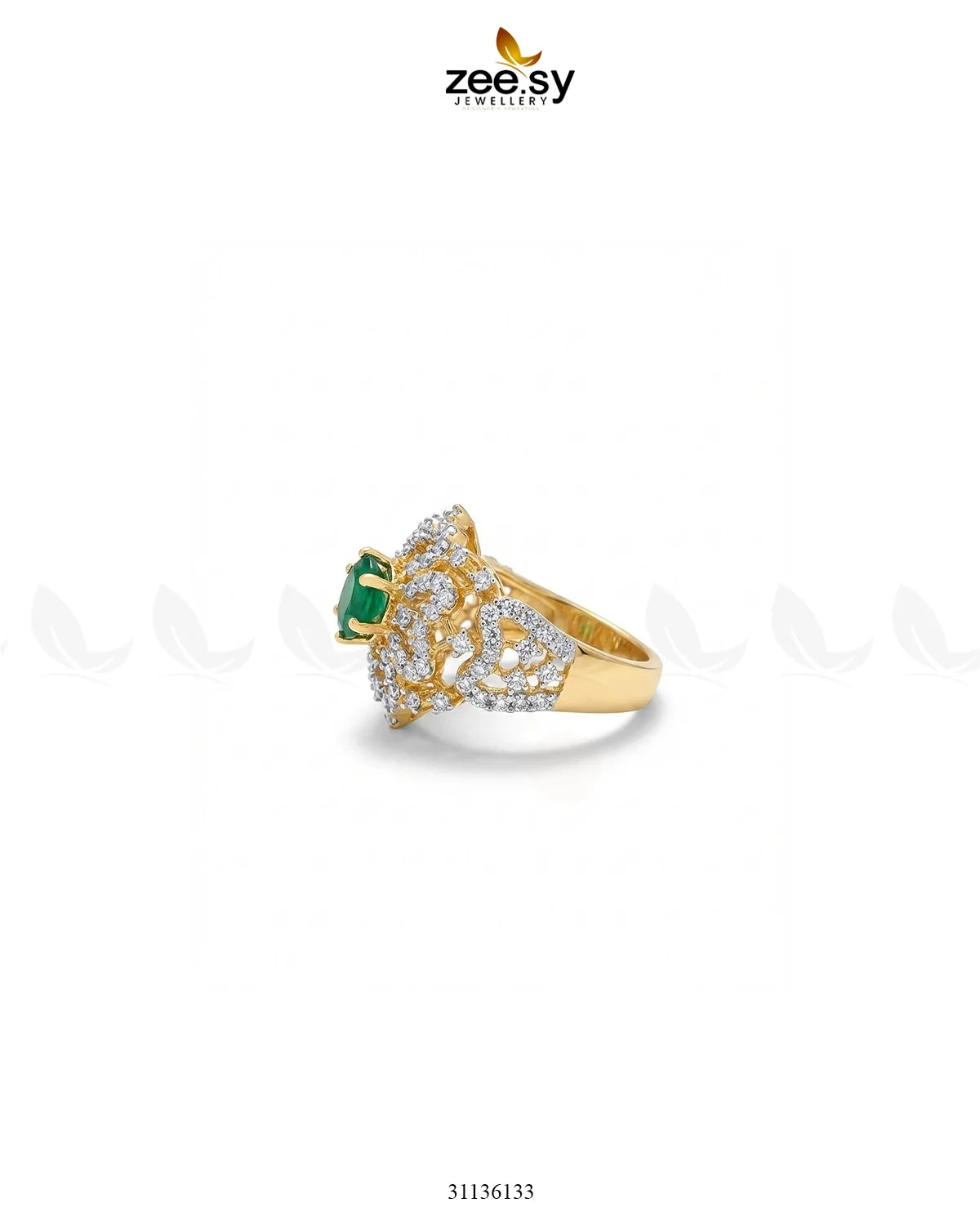 Floral Center Stone Cluster Ring