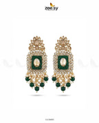 Floral Square Stone Pave Earrings