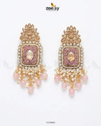 Floral Square Stone Pave Earrings