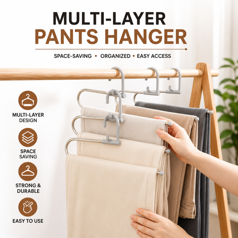 Foldable Metal Pant Hanger ( Pack of 2 )