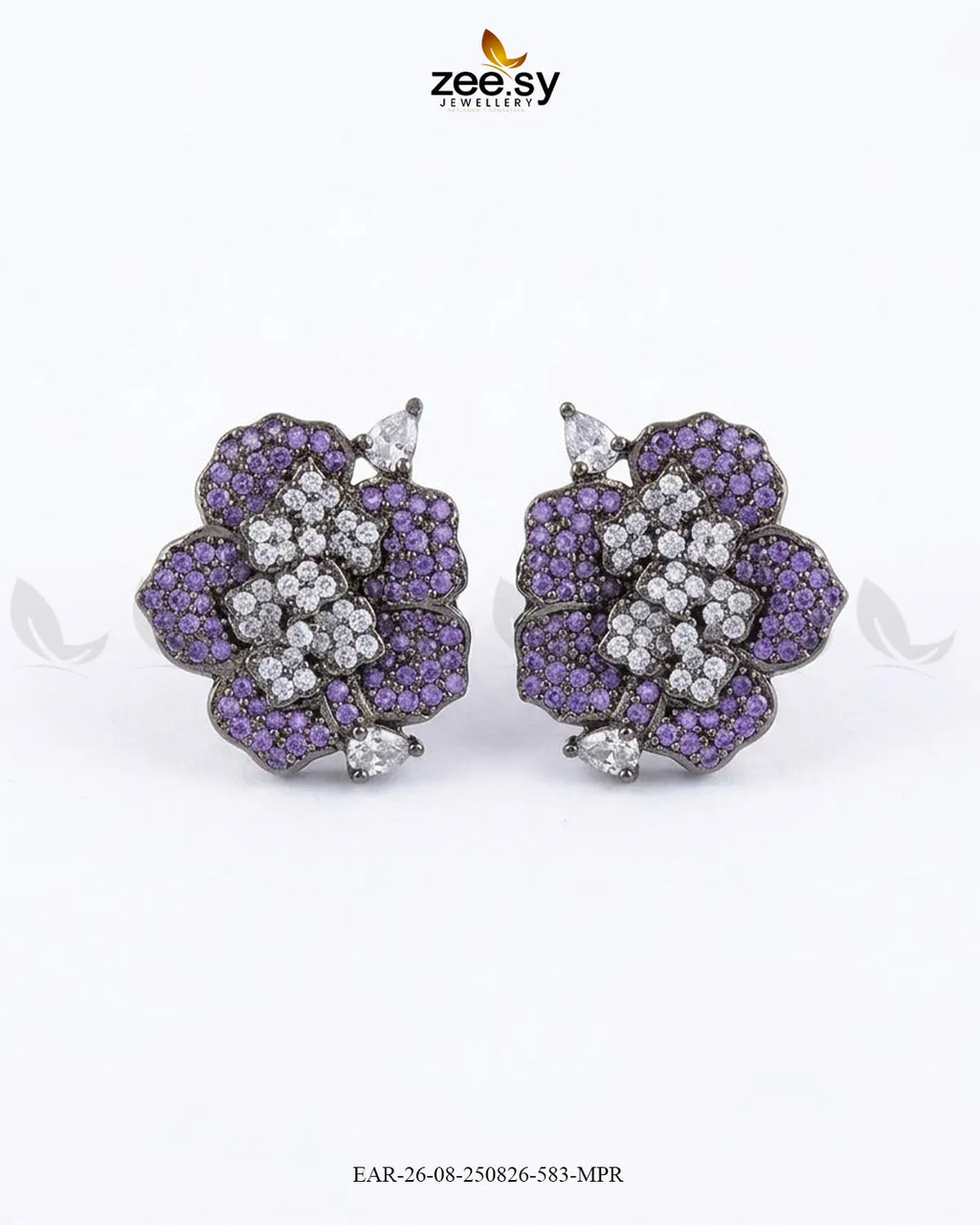 Forest Pave Zircon Earrings - Metallic