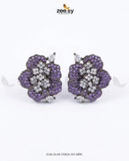 Forest Pave Zircon Earrings - Metallic