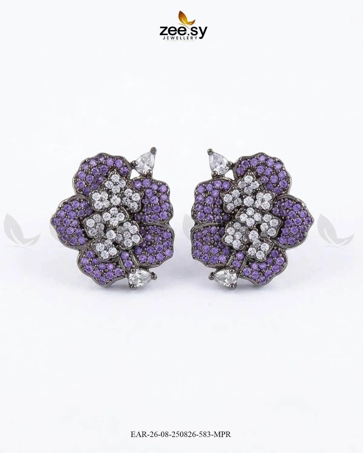 Forest Pave Zircon Earrings - Metallic