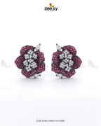 Forest Pave Zircon Earrings - Metallic