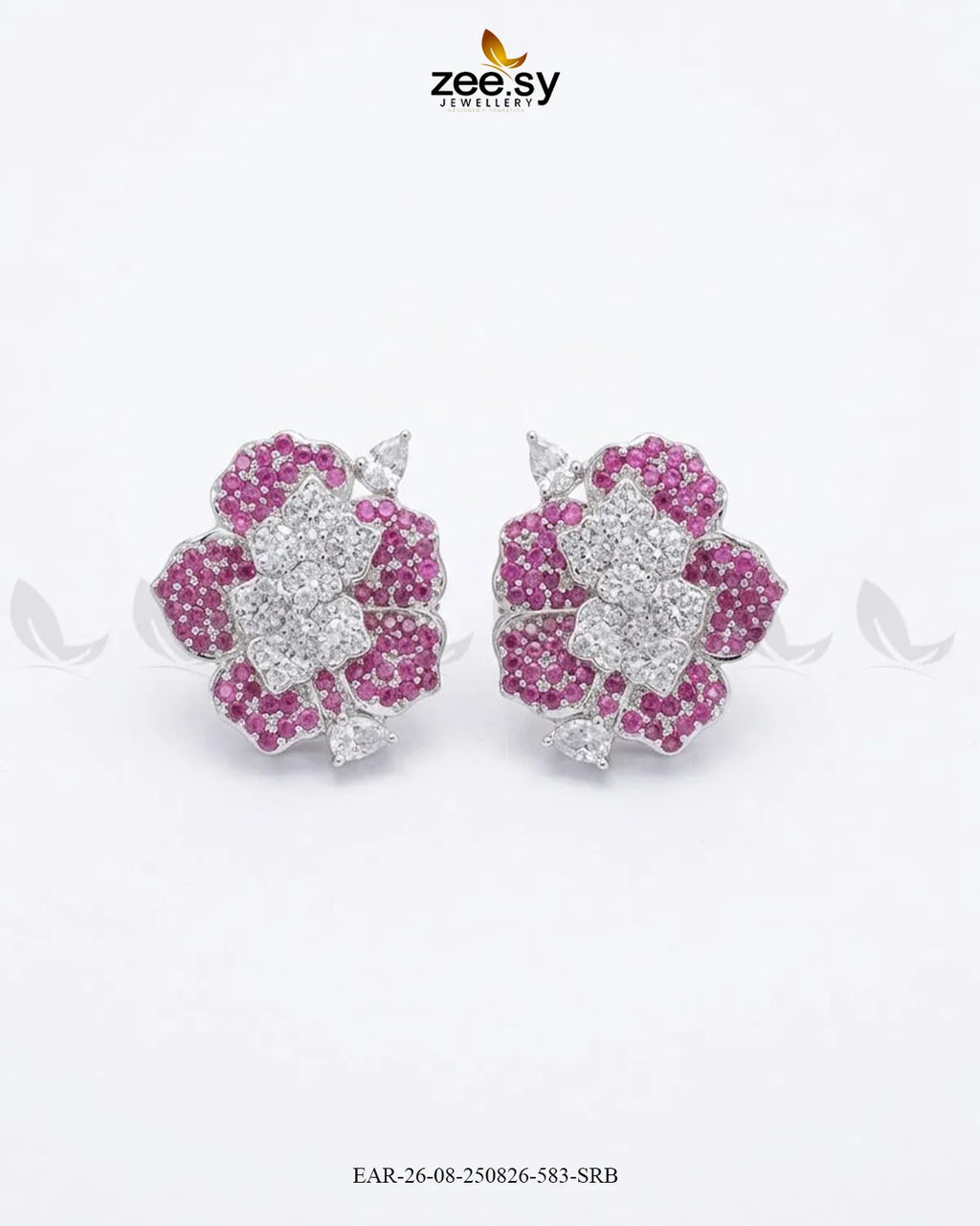 Forest Pave Zircon Earrings - Silver