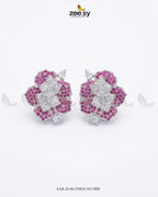 Forest Pave Zircon Earrings - Silver