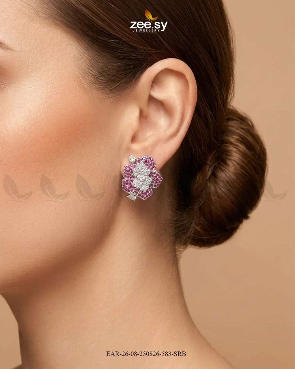 Forest Pave Zircon Earrings - Silver