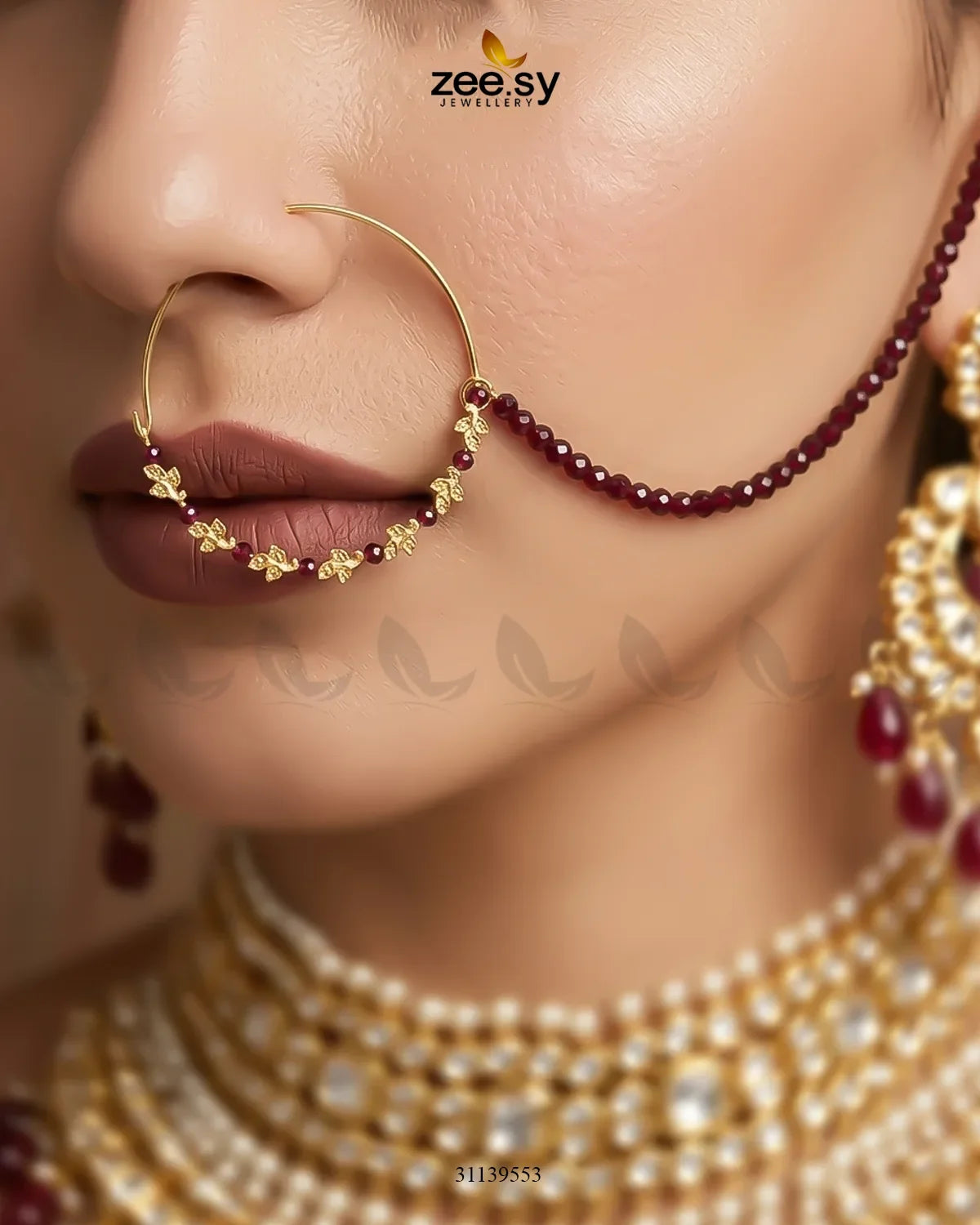 Garnet Crystal Minimal Nose Ring
