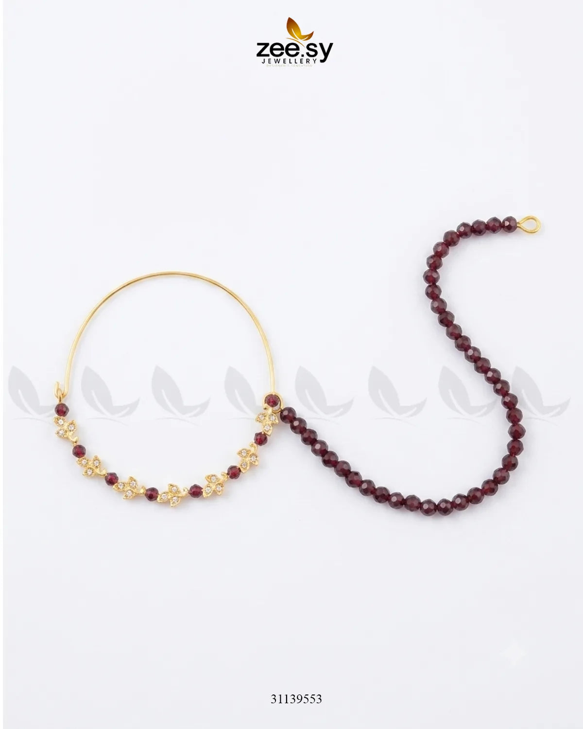 Garnet Crystal Minimal Nose Ring