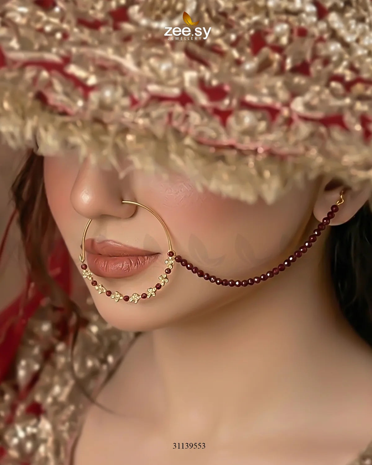 Garnet Crystal Minimal Nose Ring