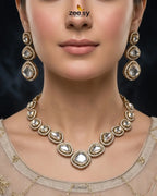 Geometric Bold Kundan Necklace Set