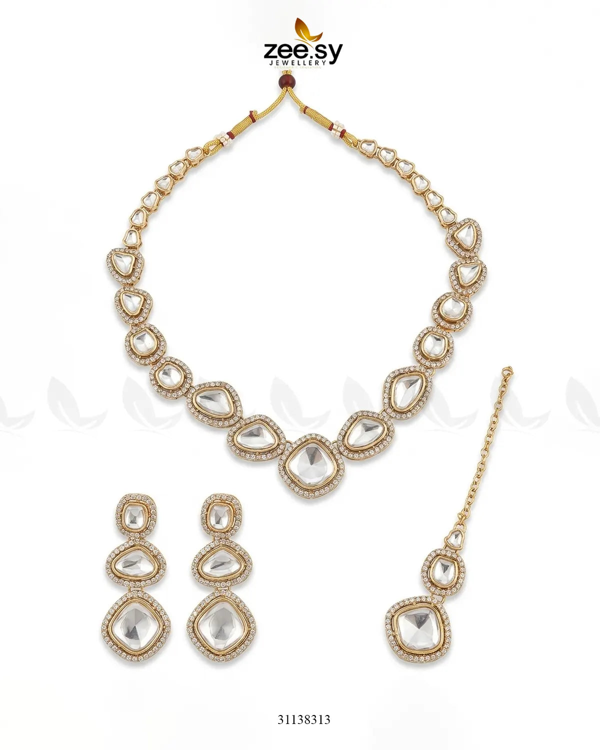 Geometric Bold Kundan Necklace Set