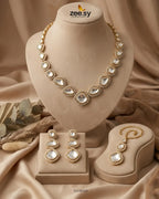 Geometric Bold Kundan Necklace Set