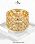 Gilded Dual Tone Dewdrop Bangles