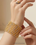 Gilded Dual Tone Dewdrop Bangles