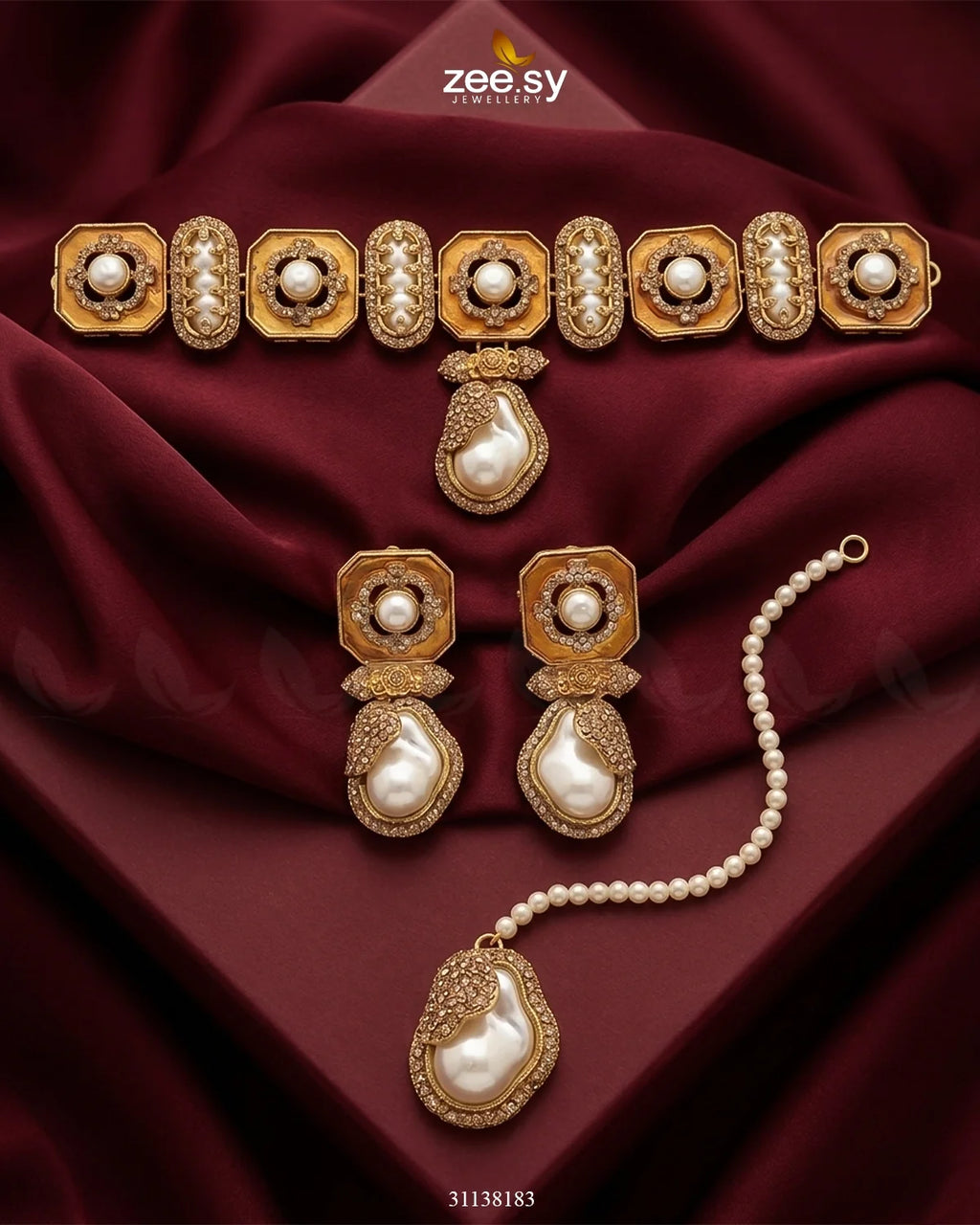 Glow Baroque Pearl Choker Set