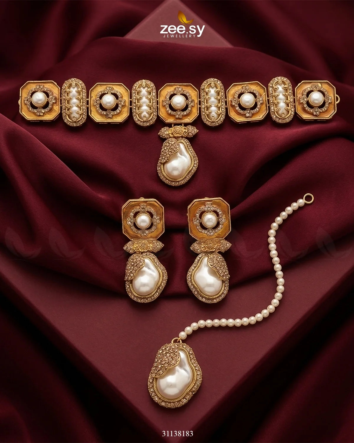 Glow Baroque Pearl Choker Set