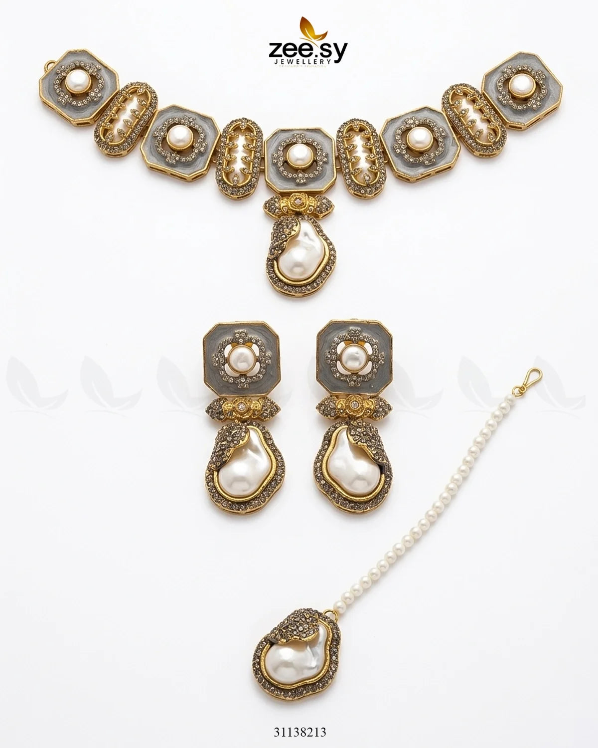 Glow Baroque Pearl Choker Set