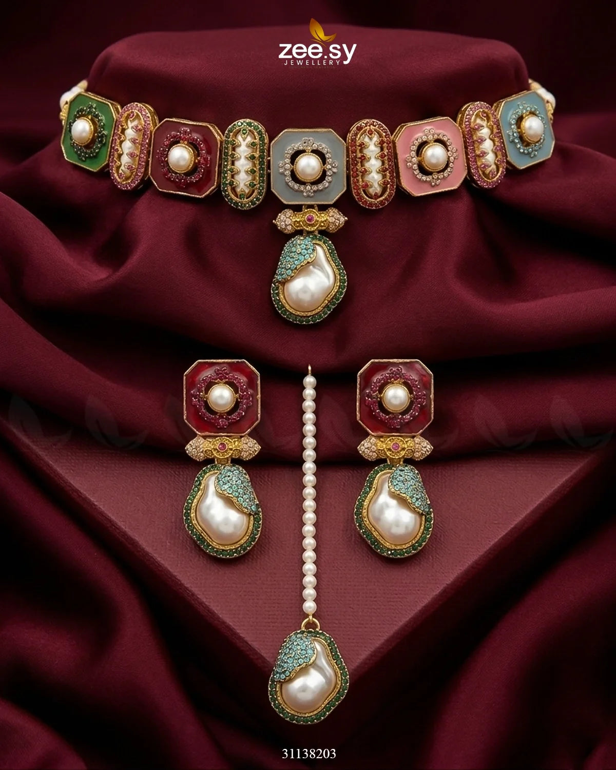Glow Baroque Pearl Choker Set