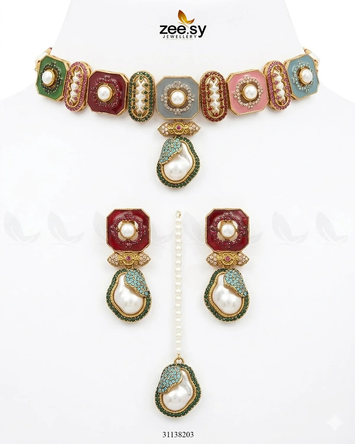 Glow Baroque Pearl Choker Set