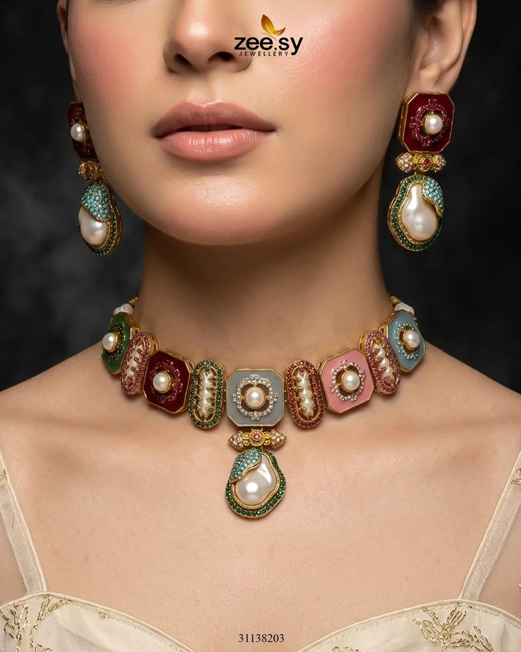 Glow Baroque Pearl Choker Set