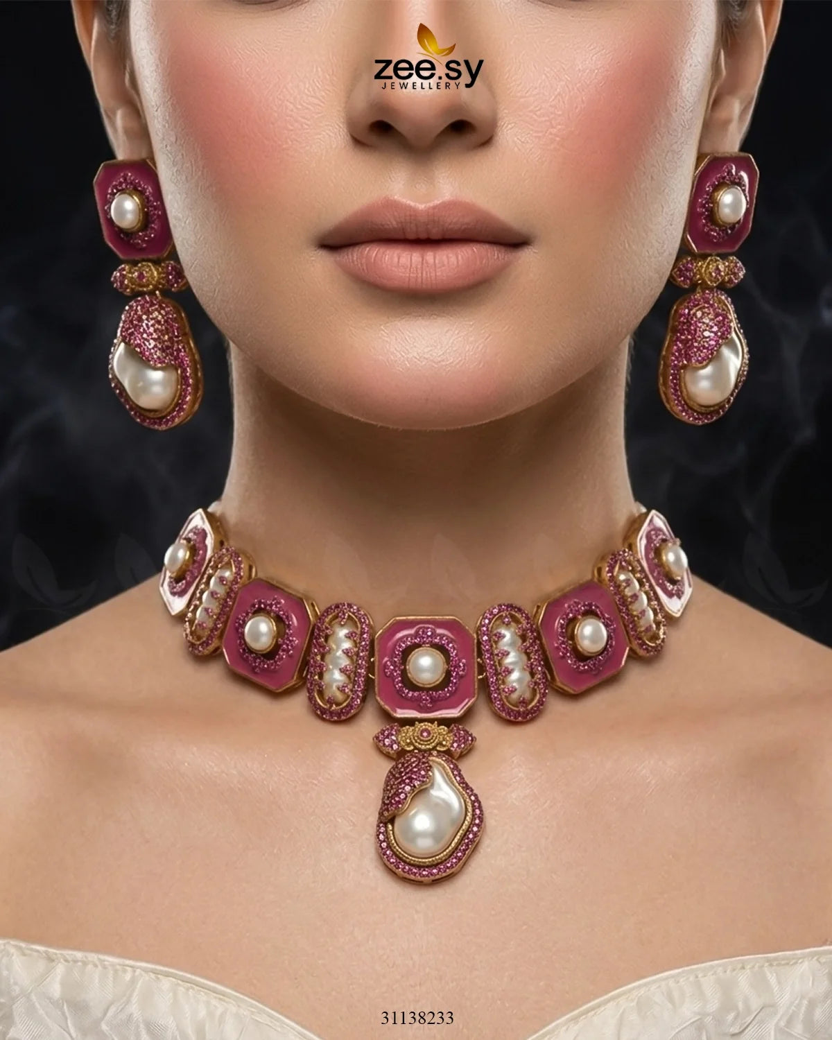 Glow Baroque Pearl Choker Set