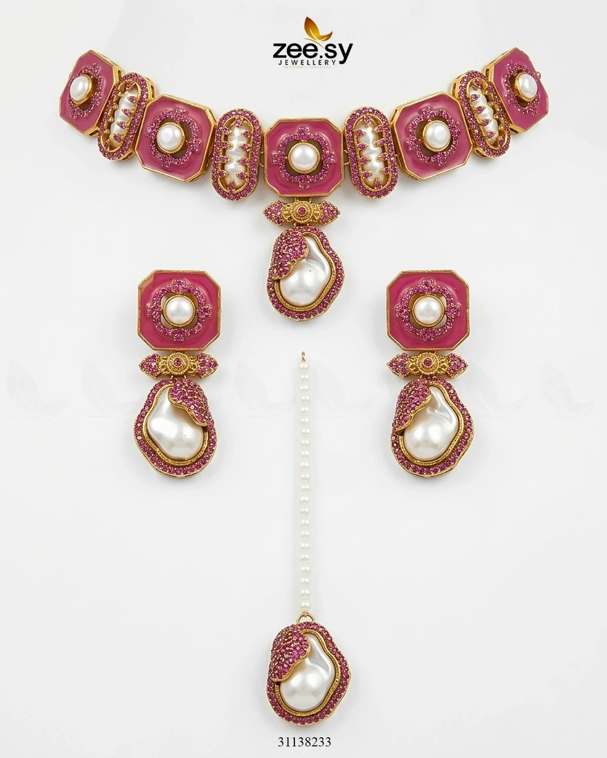 Glow Baroque Pearl Choker Set