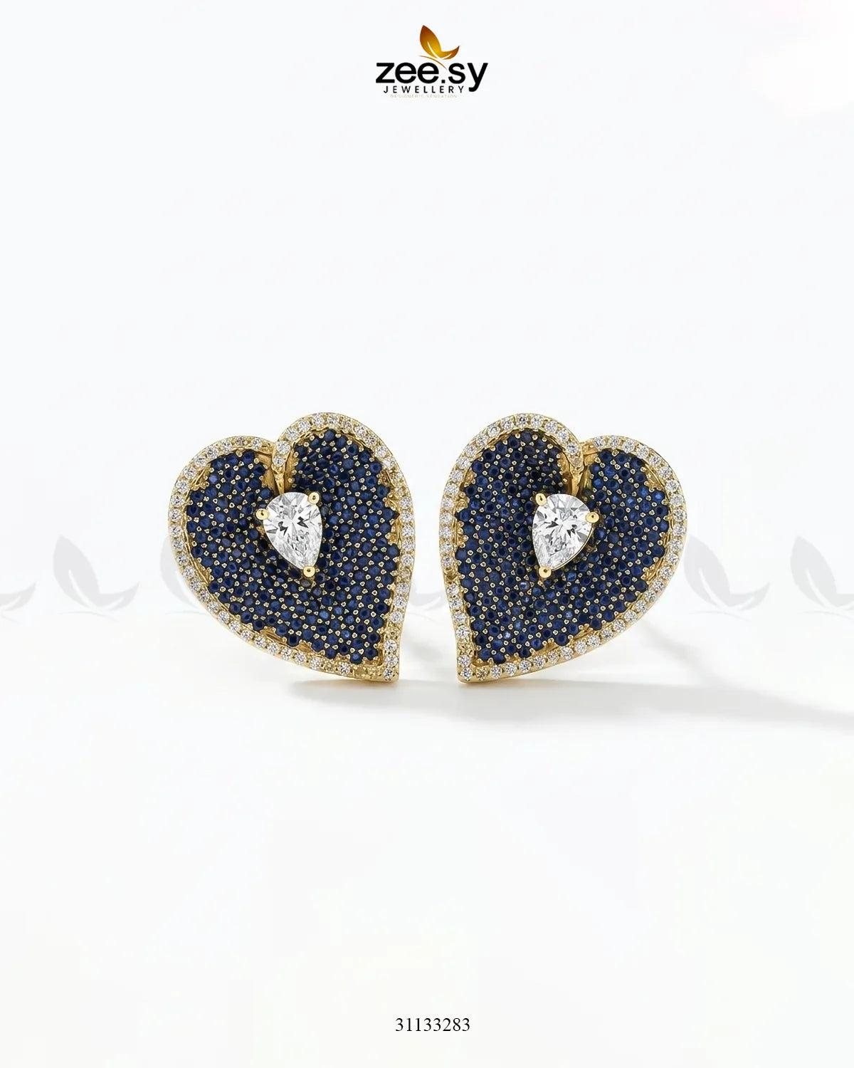 Golden Heart Cluster Pendant Set