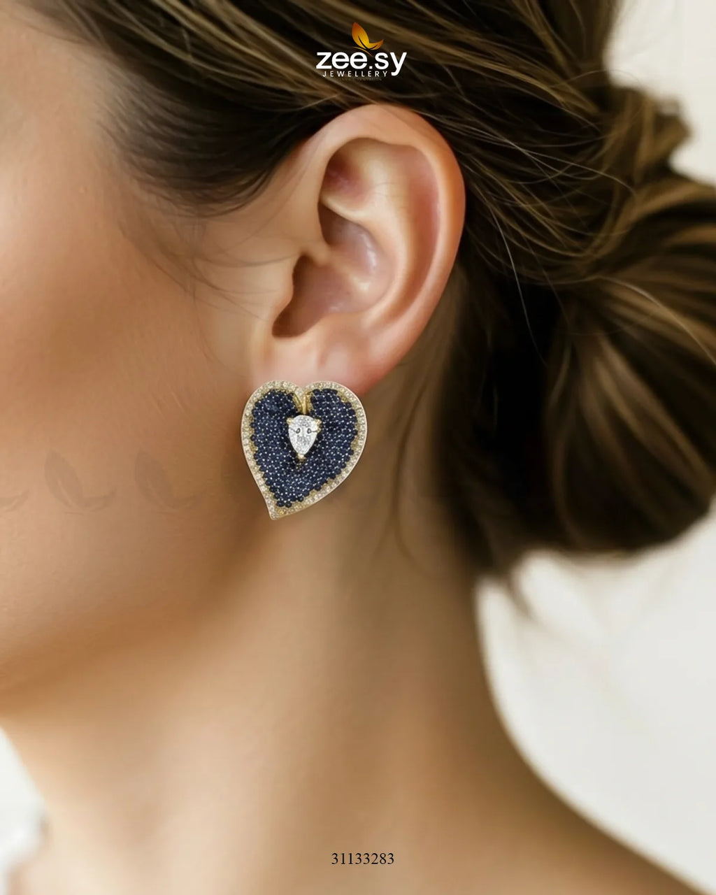 Golden Heart Cluster Pendant Set