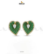 Golden Heart Cluster Pendant Set
