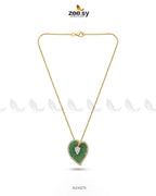 Golden Heart Cluster Pendant Set