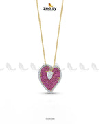 Golden Heart Cluster Pendant Set