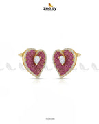 Golden Heart Cluster Pendant Set