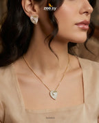 Golden Heart Cluster Pendant Set