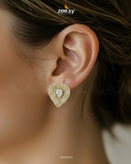 Golden Heart Cluster Pendant Set