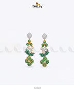 Golden Starburst Gemstone Earrings