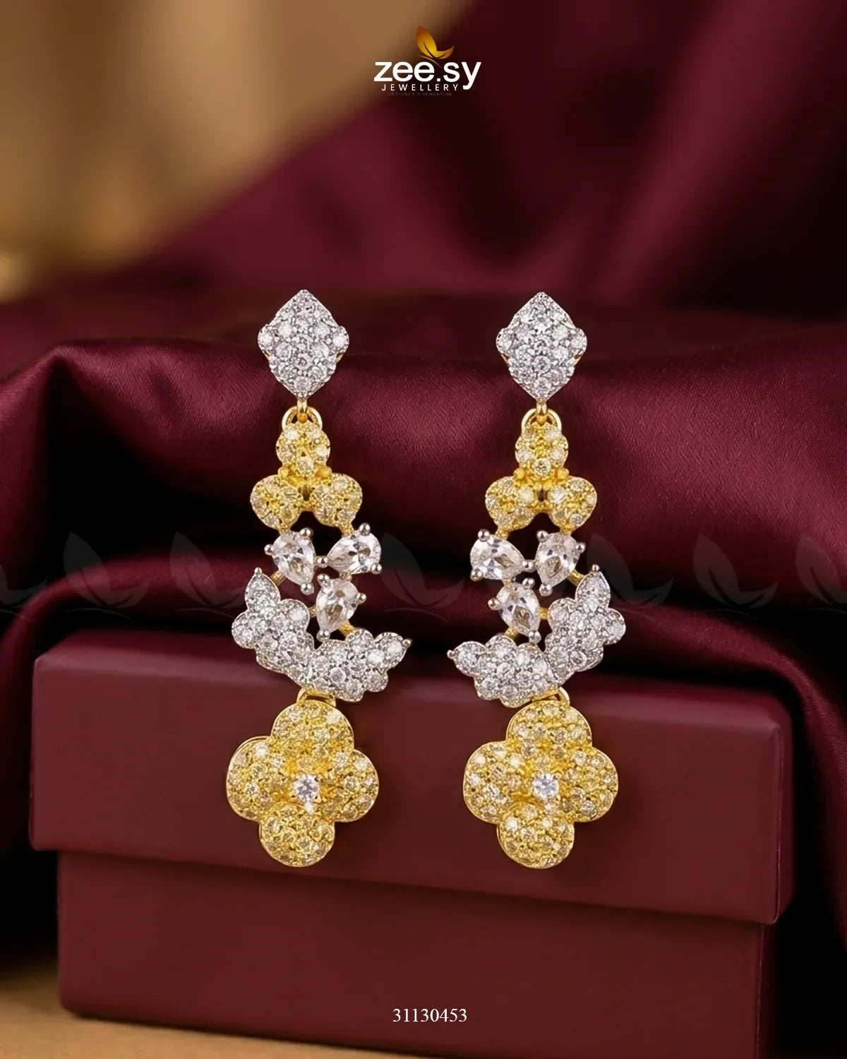 Golden Starburst Gemstone Earrings