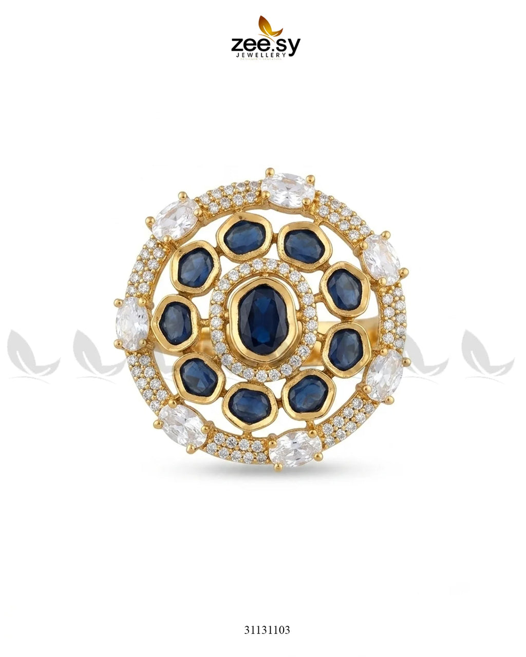 Golden Stunning Circle Crystal Ring