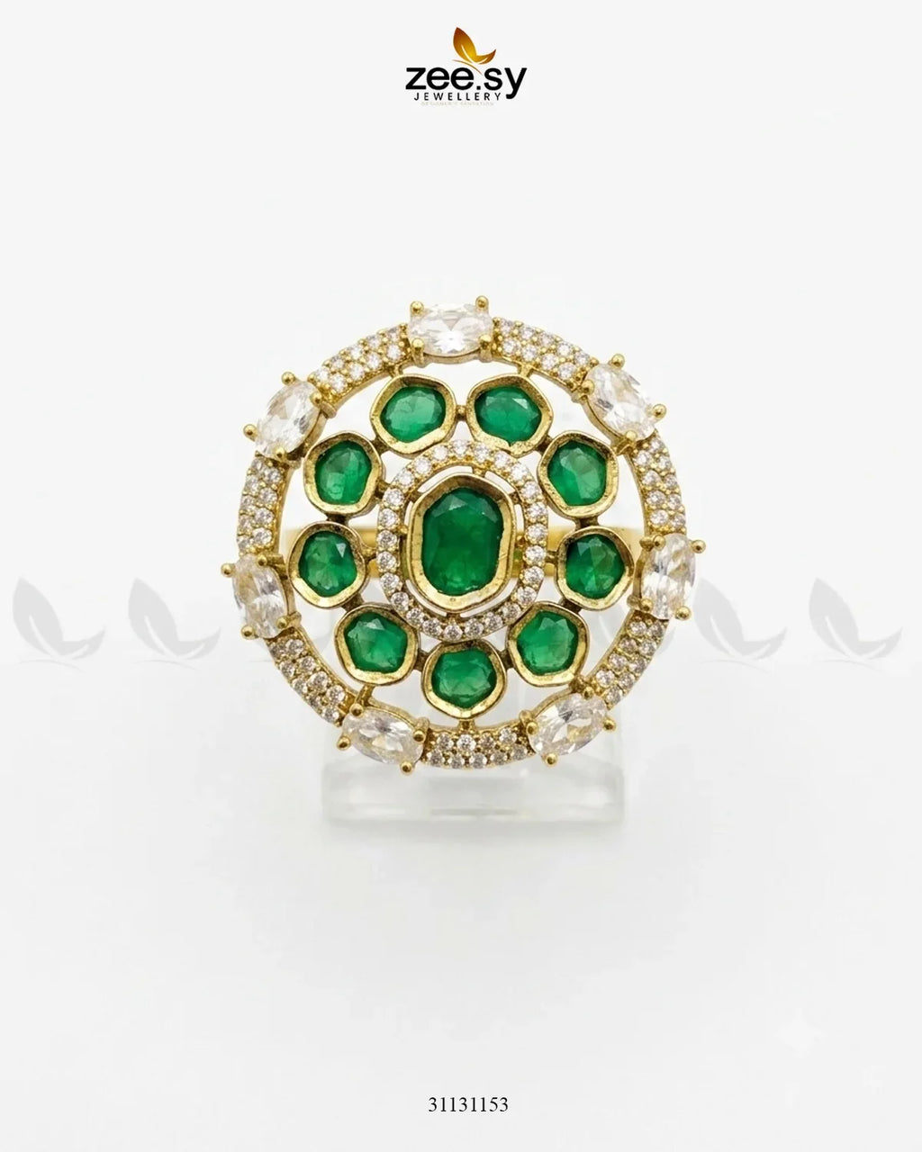 Golden Stunning Circle Crystal Ring