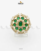 Golden Stunning Circle Crystal Ring