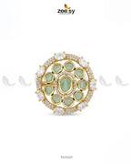 Golden Stunning Circle Crystal Ring