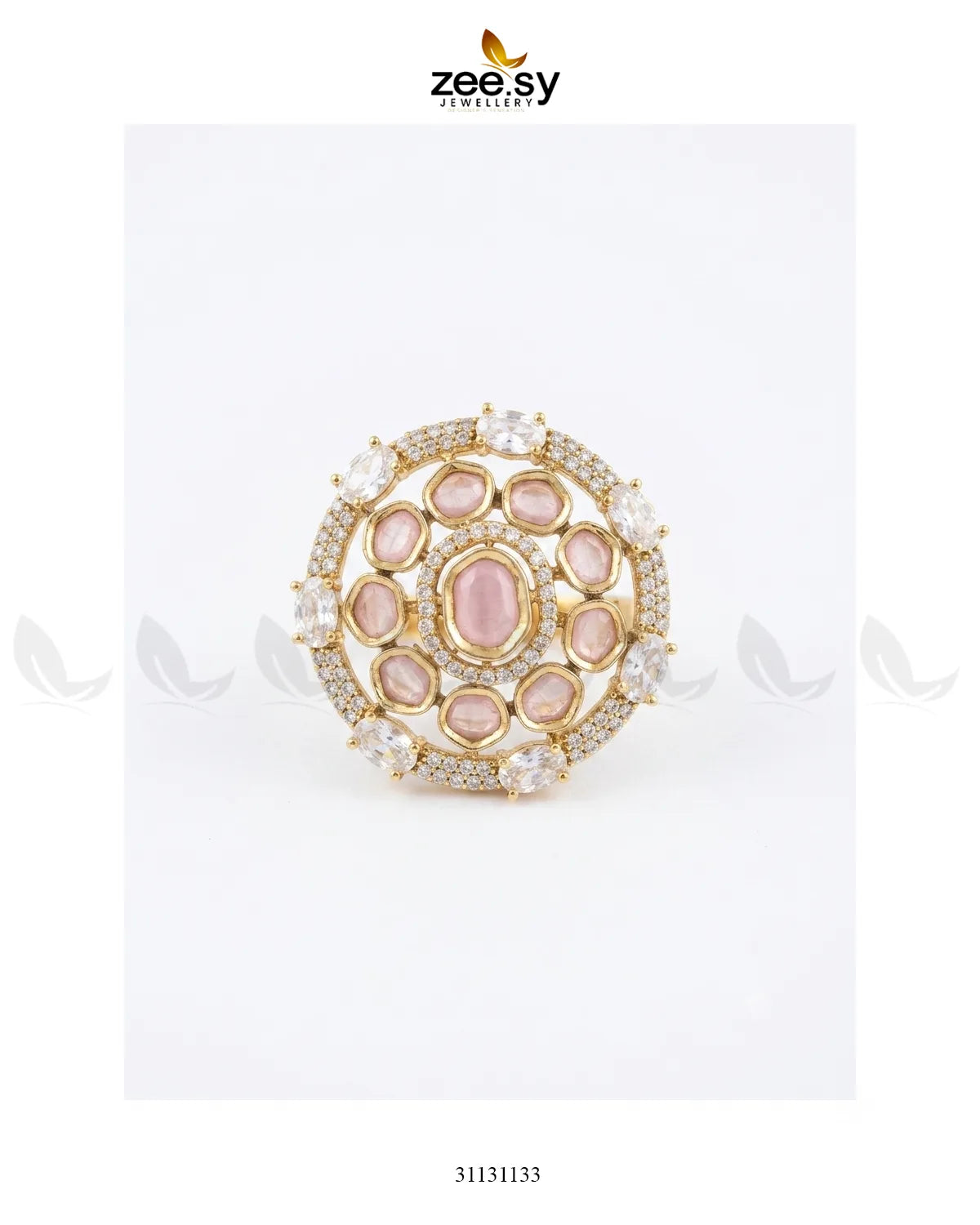 Golden Stunning Circle Crystal Ring