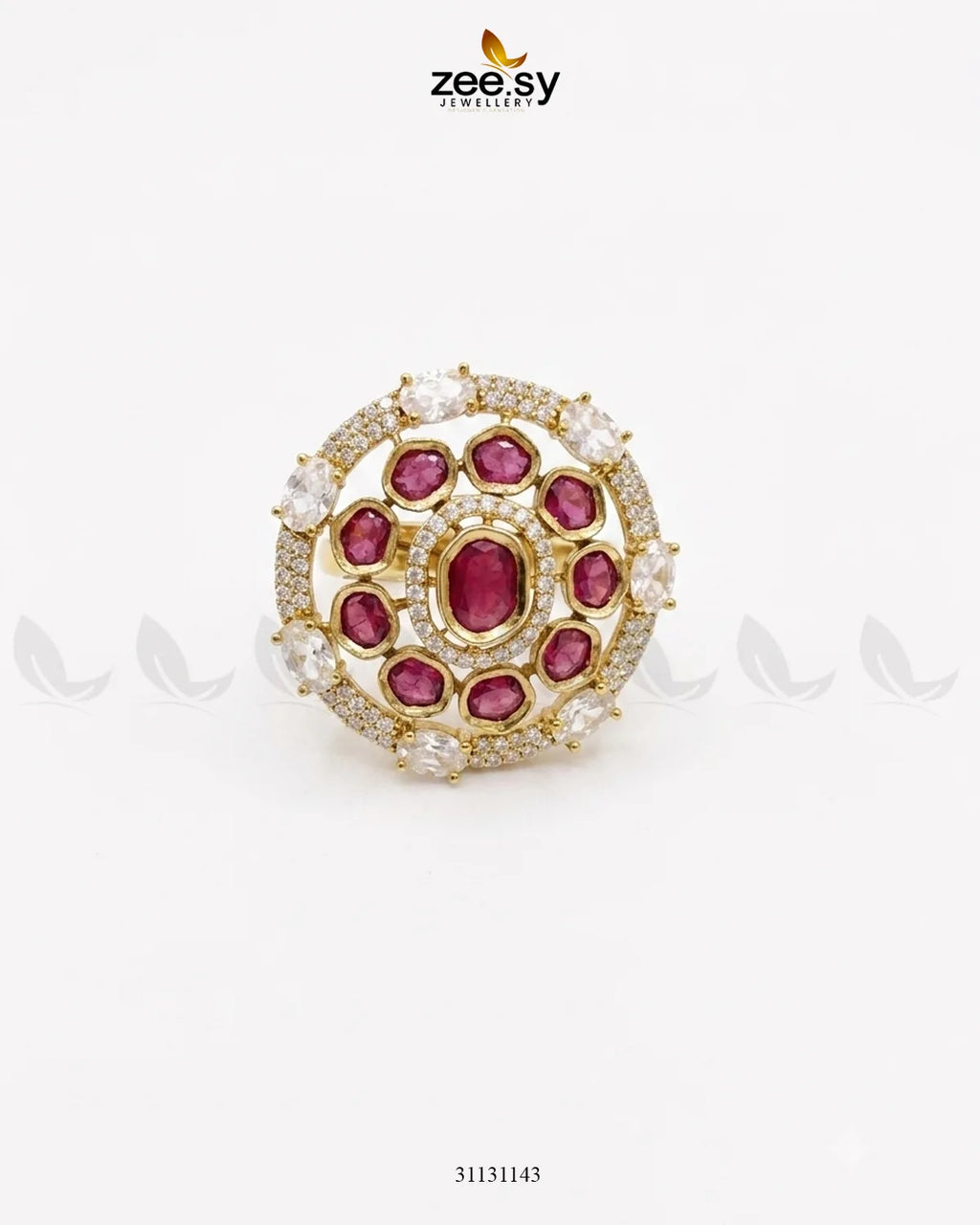 Golden Stunning Circle Crystal Ring