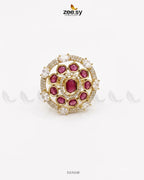 Golden Stunning Circle Crystal Ring