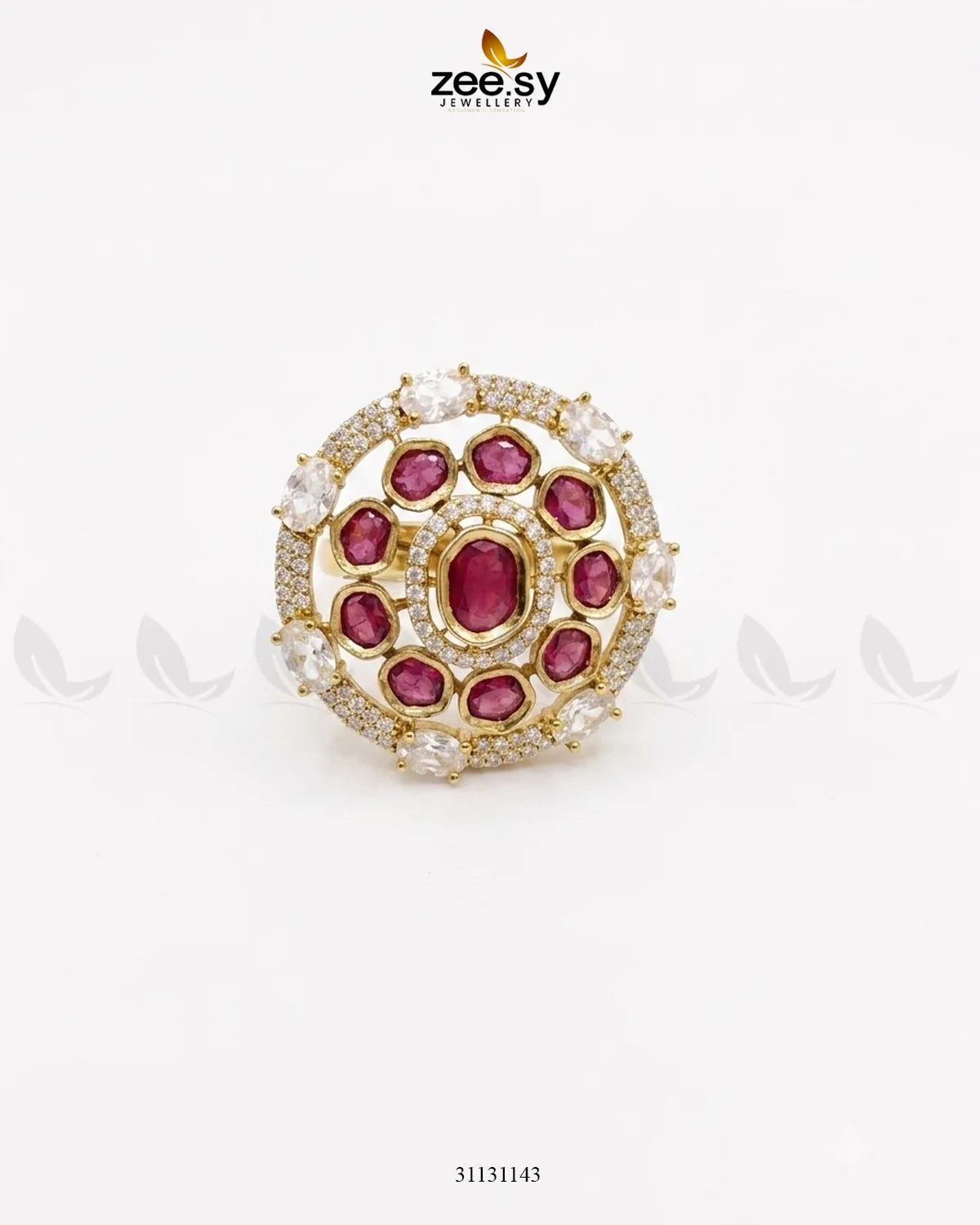 Golden Stunning Circle Crystal Ring
